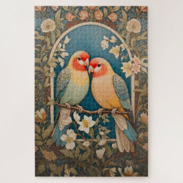 Zwei elegante Lovebirds Vintag Puzzle