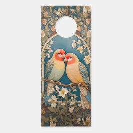 Zwei elegante Lovebirds Vintag Türanhänger