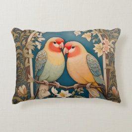 Zwei elegante Lovebirds Vintage Hübsche Blüte Dekokissen
