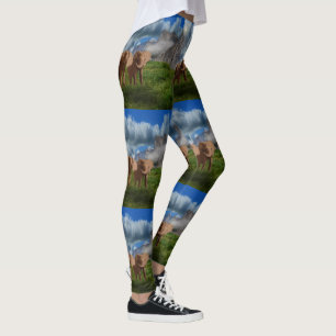 Zwei elegante Ölfarbe, Leggings