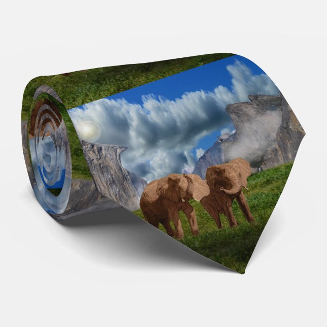 Zwei elegante Ölfarbe, Neck Tie Krawatte (Gerollt)