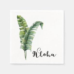 Zwei elegante Palm Blätter Tropical Aloha Wedding Serviette