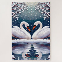 Zwei elegante weiße Schwäne