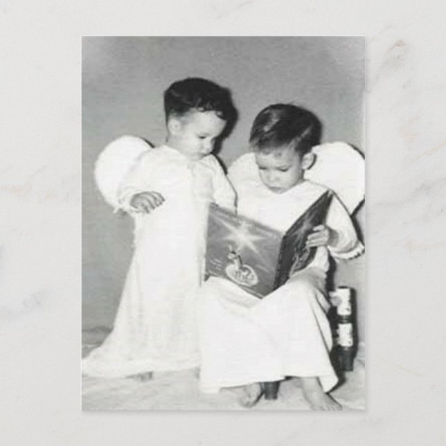 Zwei Engel für Weihnachten Postkarte (Vorderseite)