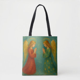 Zwei Engel Praying Tote-Tasche