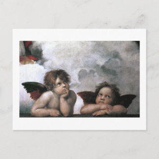 Zwei Engel, Raphael Vintage Kunst Postkarte