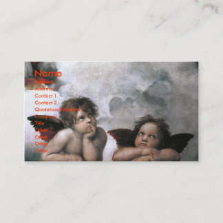 Zwei Engel, Raphael Vintage Kunst Visitenkarte