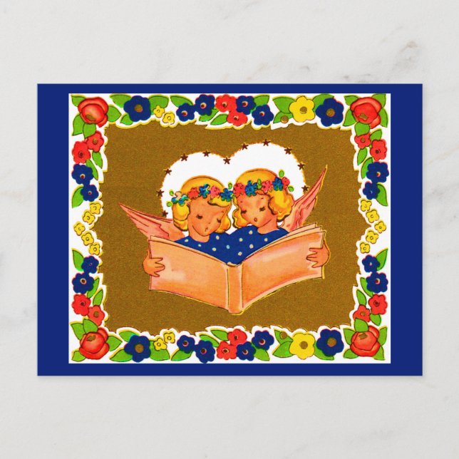 zwei Engel singen Postkarte (Vorderseite)