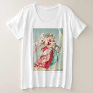Zwei Engel tragen ein kleines Kind Große Größe T-Shirt