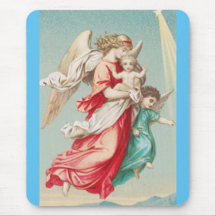 Zwei Engel tragen ein kleines Kind Mousepad