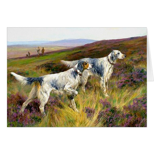 Zwei englische Setter in einem Feld - Arthur Wardl (Vorderseite (Horizontal))