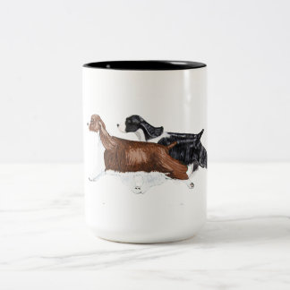 Zwei englischer Springer-Spaniels-Tasse Zweifarbige Tasse