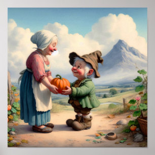 Zwei entzückende erwachsene Munchkins auf einem Kü Poster