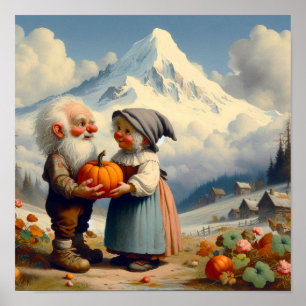 Zwei entzückende erwachsene Munchkins auf einem Kü Poster