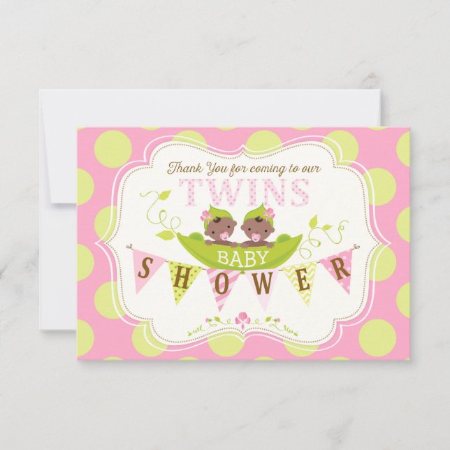 Zwei Erbsen ein in den Dankeskarte (Vorderseite)