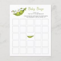 Zwei Erbsen im Pod Twin Baby Shower Bingo Game