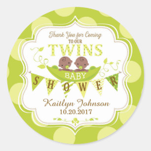 Zwei Erbsen in afrikanischen Pod-Zwillingen Danke, Runder Aufkleber