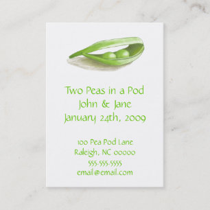 Zwei Erbsen in eine Hülsen-Hochzeit addess Karten