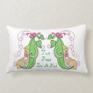 Zwei Erbsen in einem Hülselumbar-Kissen Lendenkissen