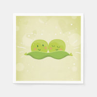 Zwei Erbsen in einem Papier Napkin Twins Baby Dusc