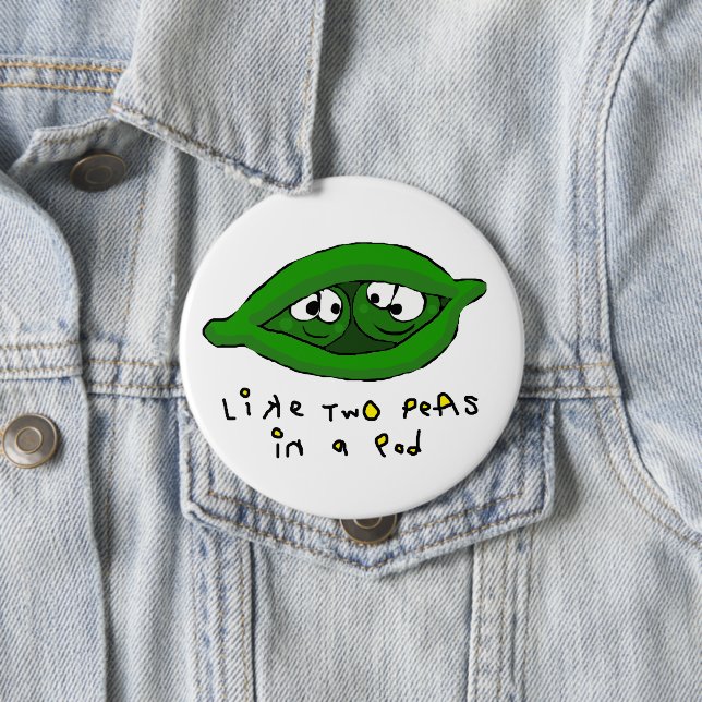 Zwei Erbsen in einem Pod-Abzeichen Button (Beispiel)