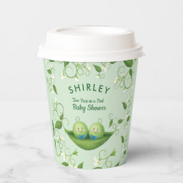 Zwei Erbsen in einem Pod Baby Boy Twins Dusche Pappbecher