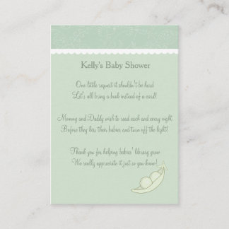 Zwei Erbsen in einem Pod-Book-Request Begleitkarte