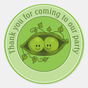 Zwei Erbsen in einem Pod, danke Runder Aufkleber
