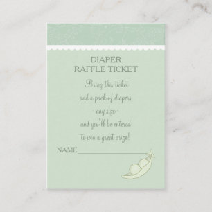 Zwei Erbsen in einem Pod Diaper Raffelschein Begleitkarte