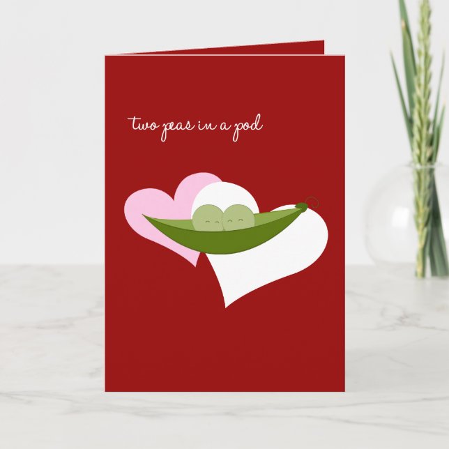 Zwei Erbsen in einem Pod Feiertagskarte (Vorderseite)