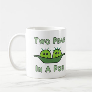 Zwei Erbsen in einem Pod Kaffeetasse