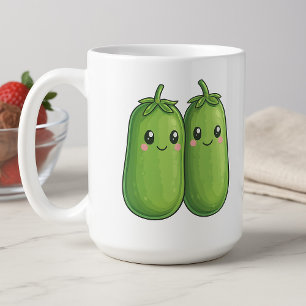 Zwei Erbsen in einem Pod Niedlich Kawaii Kaffeetasse