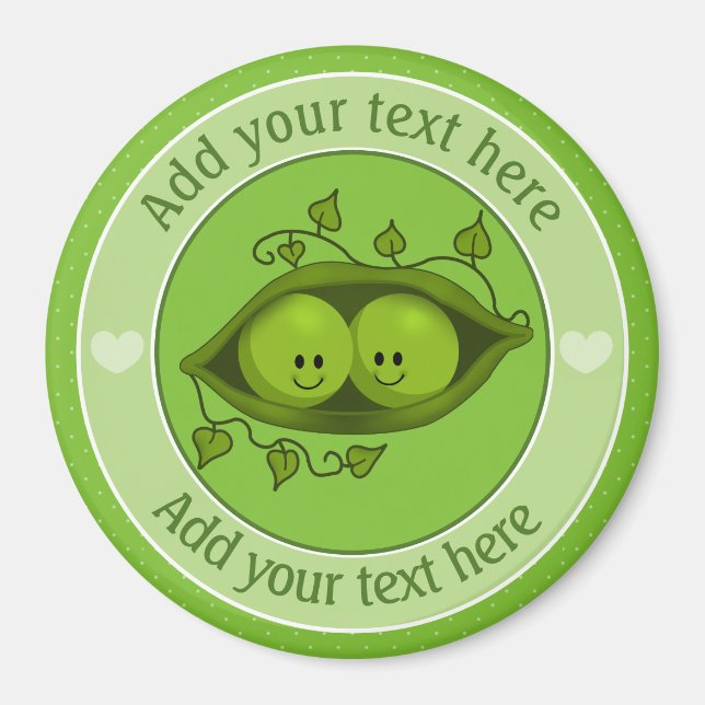 Zwei Erbsen in einem Pod Personalisiert Magnet (Vorne)