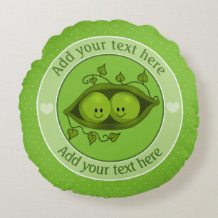 Zwei Erbsen in einem Pod Personalisiert Rundes Kissen