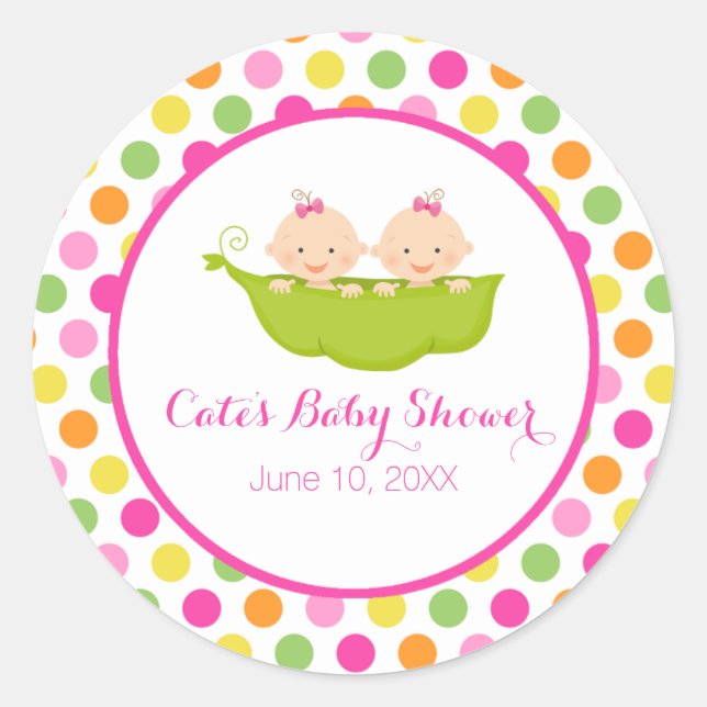 Zwei Erbsen in einem Pod, Polka Dot Sticker (Vorderseite)