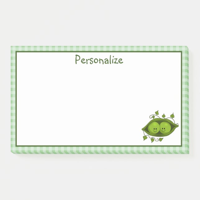 Zwei Erbsen in einem Pod Post-it Klebezettel (Vorderseite)