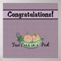 Zwei Erbsen in einem Pod-Poster