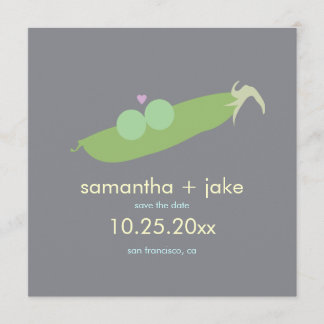 Zwei Erbsen in einem Pod Save the Date: grau Date