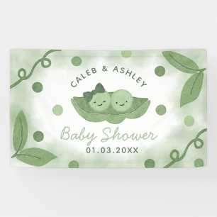 Zwei Erbsen in einem Pod - Twin Boy und Girl Baby Banner