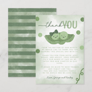 Zwei Erbsen in einem Pod - Twin Boy und Girl Baby Dankeskarte