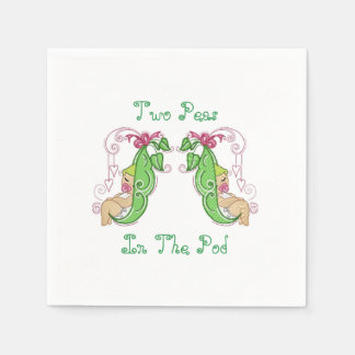 Zwei Erbsen in einem Pod-Twin Napkins Serviette
