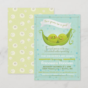 Zwei Erbsen in einem Pod Twins Baby Dusche Einladu Einladung