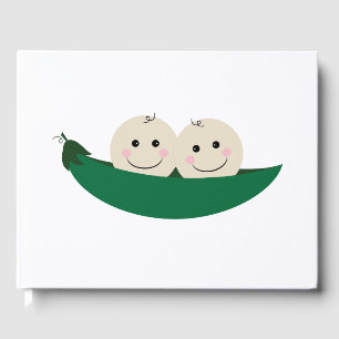 Zwei Erbsen in einem Pod-Twins-Baby Gästebuch