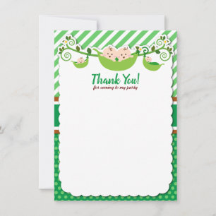 Zwei Erbsen in einem Pod Twins Kinderdusche Geburt Dankeskarte