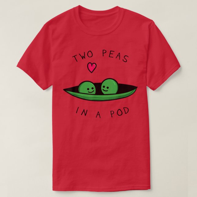 Zwei Erbsen in einem Pod zwei Erbsen, Vegan, veget T-Shirt (Design vorne)