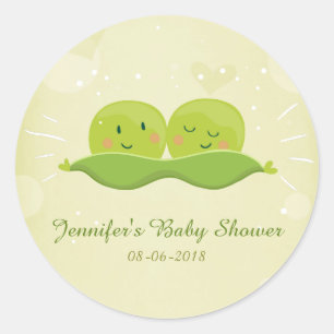 Zwei Erbsen in einem Podaufkleber Twin Baby Dusche Runder Aufkleber