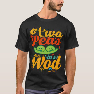 Zwei Erbsen in einem Wald Lustiges Gemüse T-Shirt