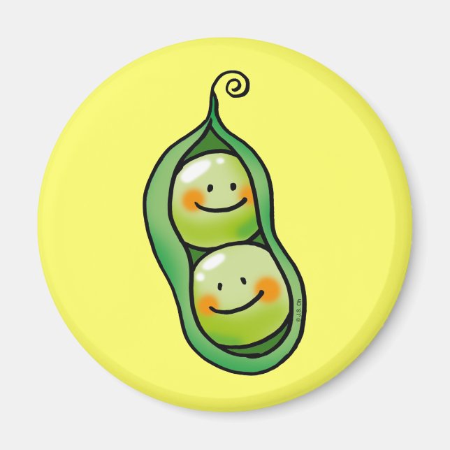 Zwei Erbsen in einer Hülle Magnet (Vorne)