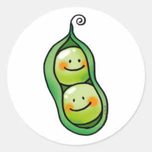 Zwei Erbsen in einer Hülle, zwei Babyduschen Runder Aufkleber