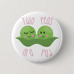 Zwei Erbsen in einer Hülse Button